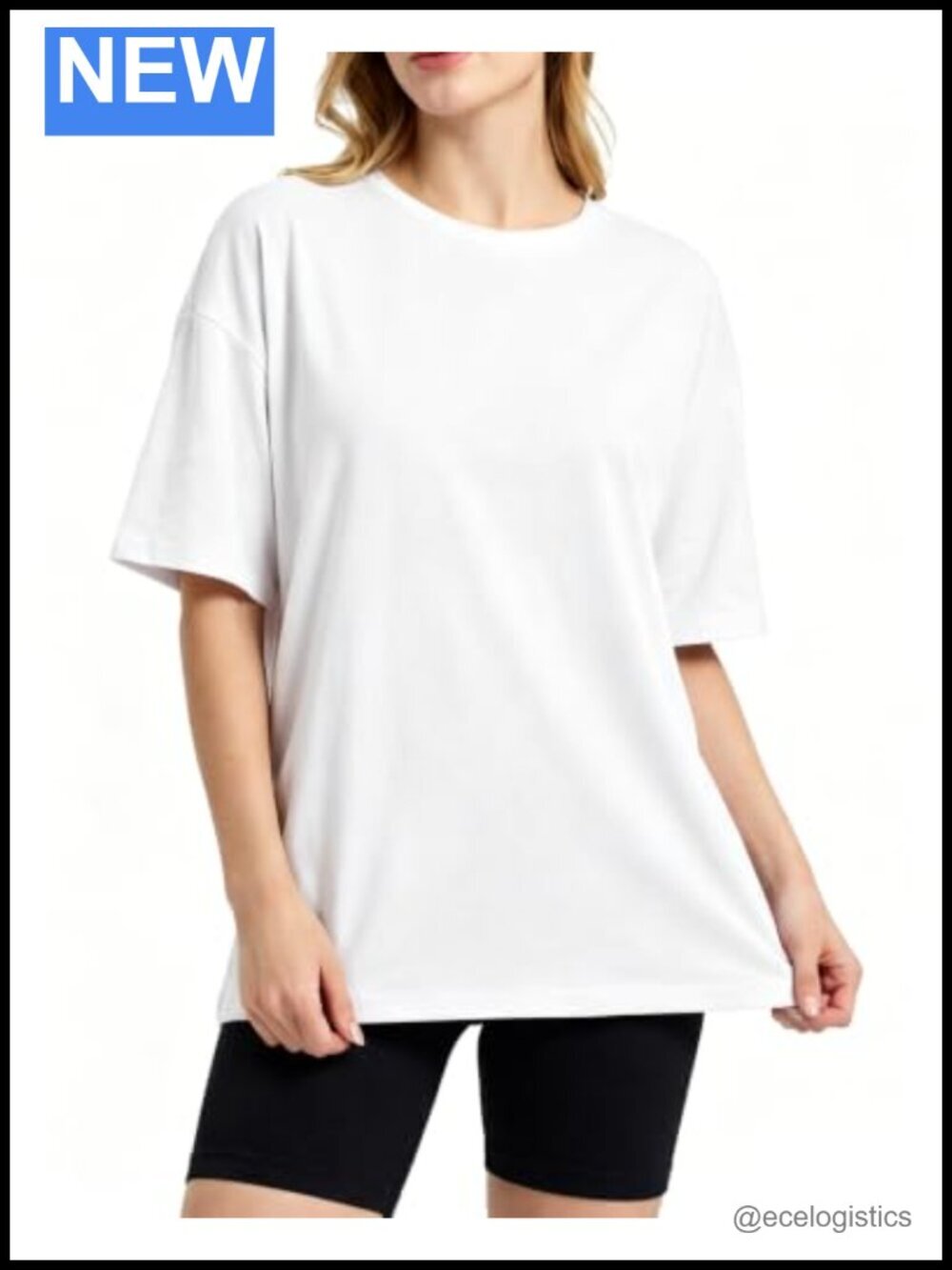Oversized Women's T-Shirt Short Sleeve Tee Summer Casual Blended Soft Stretch